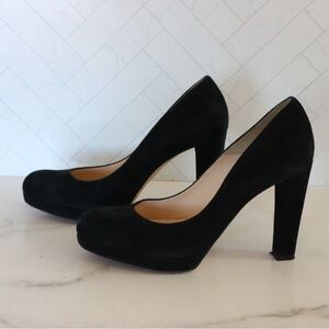 L.K. Bennett Black Block Heel Suede Pumps Size 39